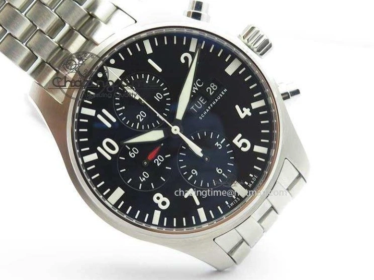 MIROTIME 1231 WaterResistant Pilot Chrono 2016 IW377710 ZF 1:1 Best Edition Black Dial On SS Bracelet A7750 V 7277